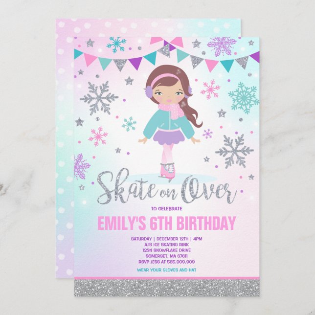 Convite Prata do Partido da Pele de Gelo de Concurso (Frente/Verso)