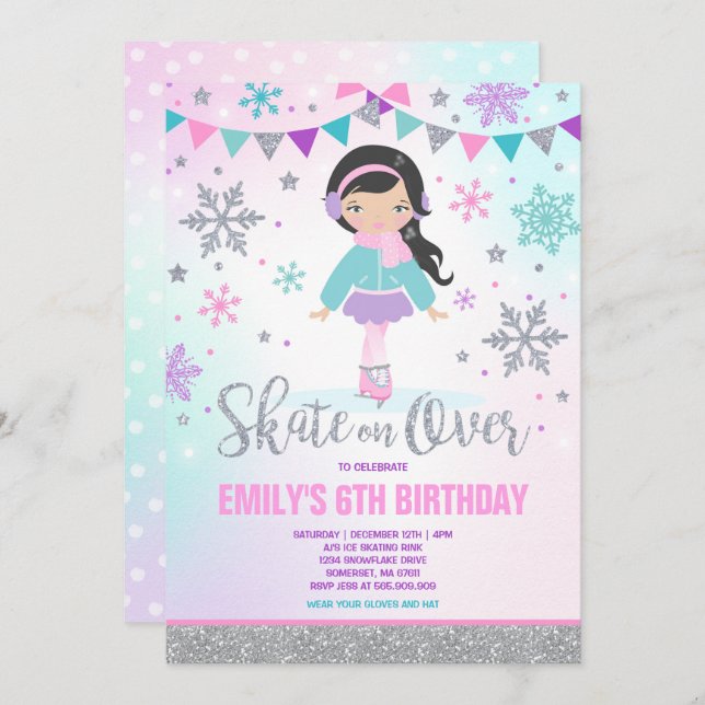 Convite Prata do Partido da Pele de Gelo de Concurso (Frente/Verso)