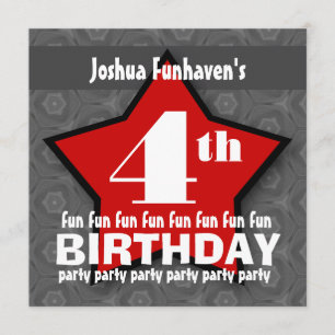 Convite Prata do partido de aniversário de criança e