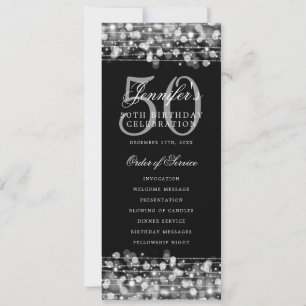Convite Prata do programa de Festa de aniversário 50º Eleg