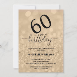 Convite Prata Dourado Glitter Caligrafia Aniversário
