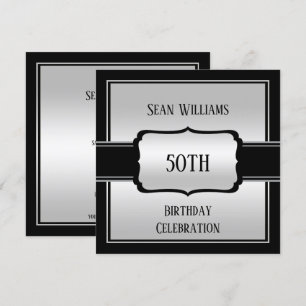 Convite Prata e 50º aniversário do Elegante Man