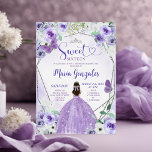 Convite Prata e Doce Roxo, 16 Festas de aniversário<br><div class="desc">Prata e Doce Roxo,  16 Festas de aniversário</div>