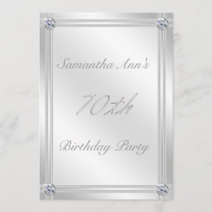 Convite Prata e festa de aniversário do 70 do efeito do