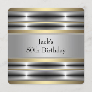 Convite Prata e Festa de aniversário Dourada