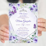 Convite Prata e Mis Roxo - Convidado de Aniversário<br><div class="desc">Prata e Mis Roxo - Convidado de Aniversário</div>