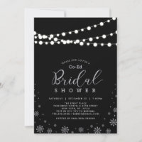 Prata e Preto | Chá de panela de luzes de string