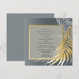 Convite Prata Elegante e Janto de ensaio tropical Dourado