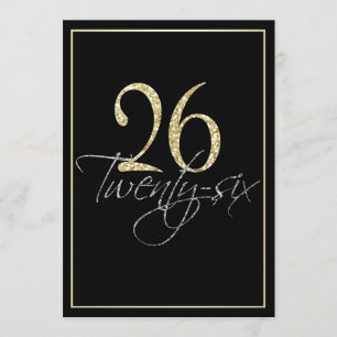 Convite Prata Formal Preta e Dourada 26ª Festa de aniversá