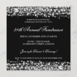 Convite Prata incorporada elegante dos Sparkles do partido