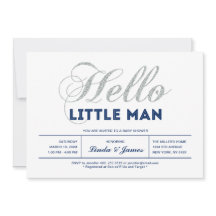 Prata, Marinho | Chá de fraldas Moderno de Tipogra