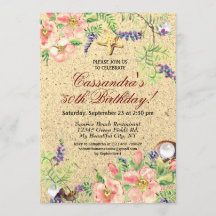 Prateleiras de areia Aquarela Floral 50º Aniversár