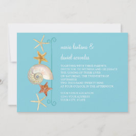 Convite Prateleiras tropicais Starfish Nautilus Summer