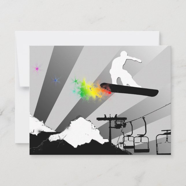 Convite prato de neve: trilha de pó arco-íris (Frente)