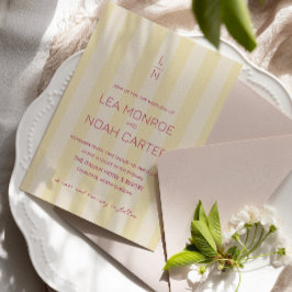 Convite Pré-Disquete Limão Monograma Amarelo Simples