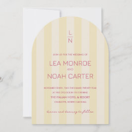 Convite Pré-Pia Stripes Monograma Amarelo Limão FOTO Moder