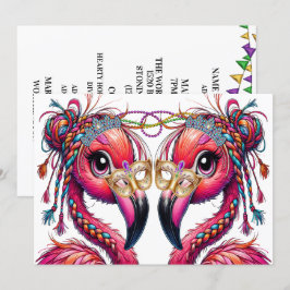 Convite Precioso Flavty Flamingos