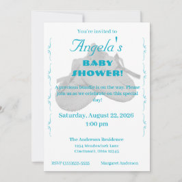 Convite Precious Bundle Boy Baby Shower Invitation