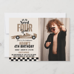 Convite Precisa de 4 rochas de velocidade, 4° aniversário,