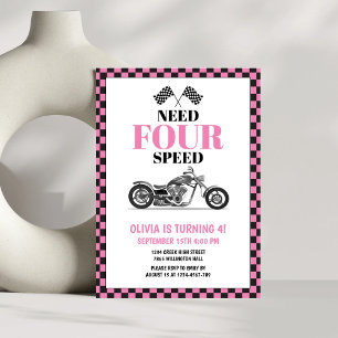 Convite Precisa De Quatro Bicicletas Pesadas Rosa De Veloc