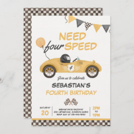 Convite Precisa de quatro velocidades de carro de corrida