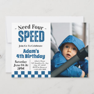 Convite Precisa de Quatro Velocidades Foto de Aniversário