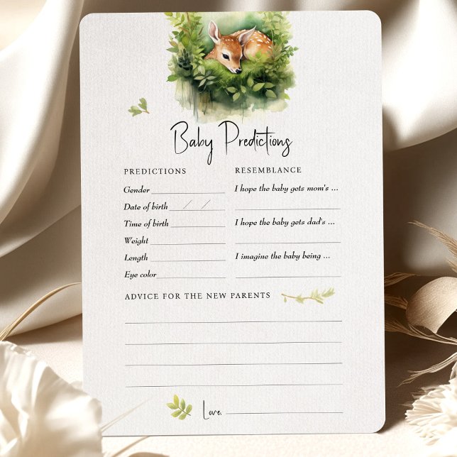 Convite Predições sobre o Chá de fraldas Game Advice Deer (Criador carregado)