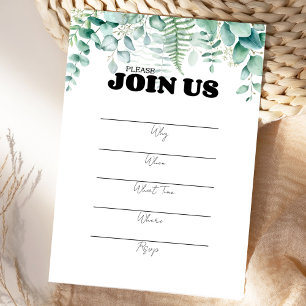 Convite Preencha o Espaço em Branco Eucaplyptus Multiuso