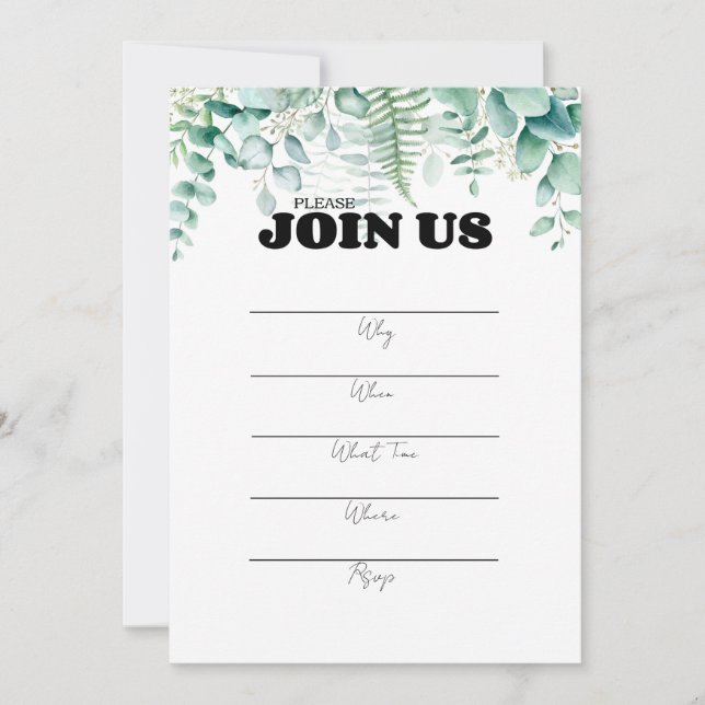 Convite Preenchimento Manuscrito Na Tipografia Preta Multi (Frente)