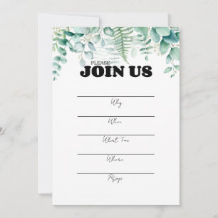 Convite Preenchimento Manuscrito Na Tipografia Preta Multi