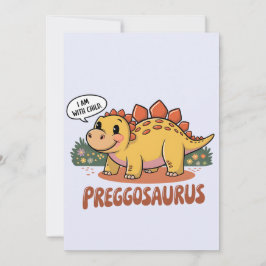Convite Preggosaurus Estou Grávida Dinossauro de Gravidez