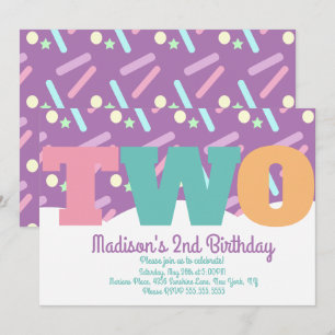 Convite Préguas que giram em torno de dois anos Pastel Co