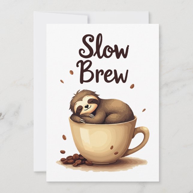 Convite Preguiça de Café com Preparação Lenta (Frente)
