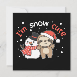 Convite Preguiça Estou Na Neve Boneco de Neve Engraçado Co