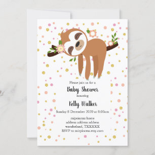 Convite preguiça, preguiça aguda, ilustração animal