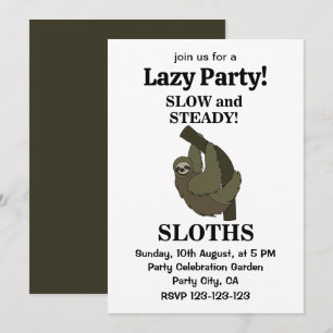 Convite Preguiça Preguiças Lentas E Constantes Preguiça Di