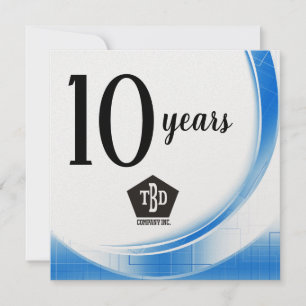 Convite prêmio de aniversário de 10 anos para funcionár