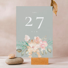 Convite Premium Espesso 5 x 7 Sábio Floral Número Verde