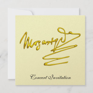 CONVITE PREOCUPAÇÃO COM MOZART, DOURADA ASSINATURA