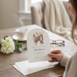 Convite prep the nest pink baby shower 