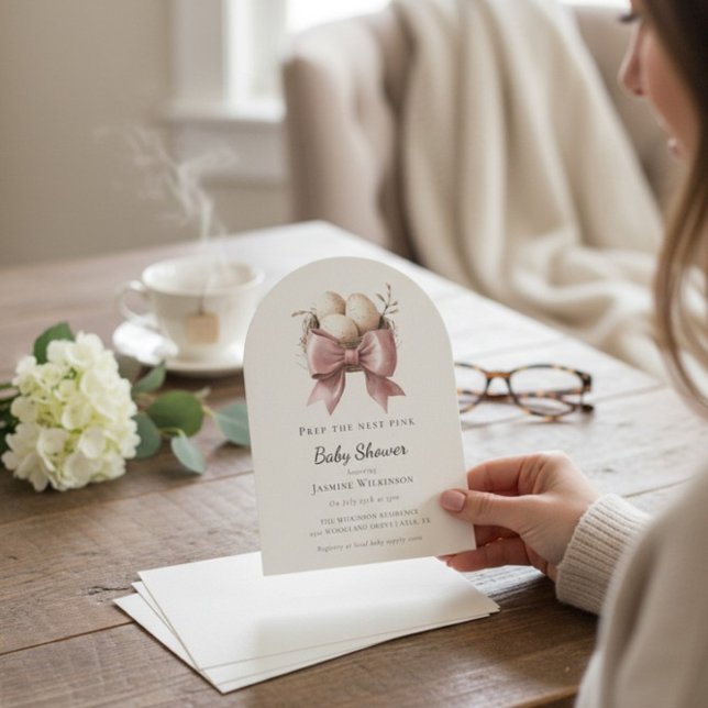 Convite prep the nest pink baby shower  (Criador carregado)