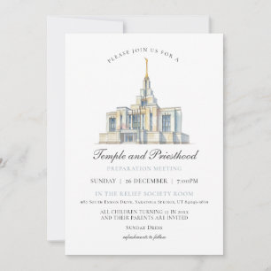 Convite Preparação para o Sacerdócio no Templo de Saratoga