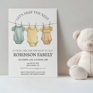 Convite Prepare o ninho para o Chá de fraldas do partido q