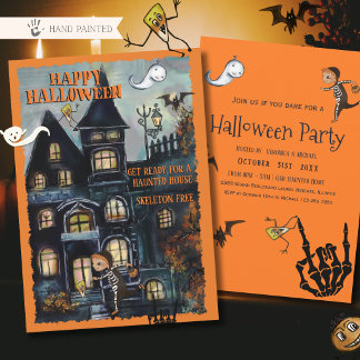 Convite Prepare-se para a Casa Assombrada do Halloween Fes