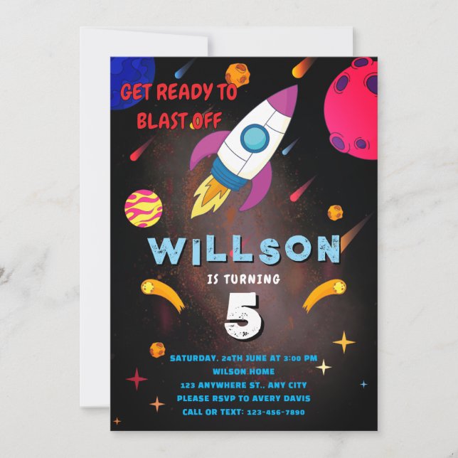 Convite Prepare-Se Para Viajar Em Galáxias Em Explosão (Frente)