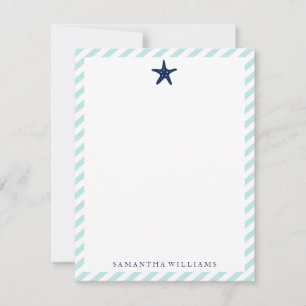 Convite Prepare Starfish Azul em Placas de Nota com Faixa