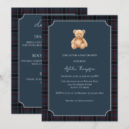 Convite Preppy Classic Teddy Bear Baby Shower