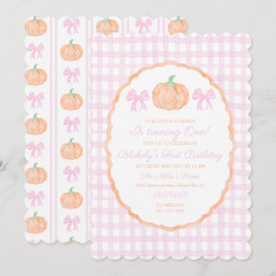 Convite Preppy Grandmillennial Nosso Pequeno Abóbora