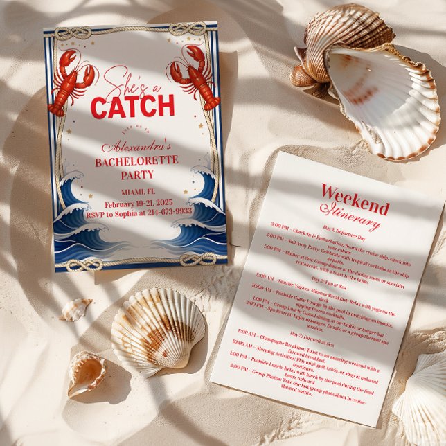 Convite Preppy Lobster Seaside Bachelorette Party (Criador carregado)