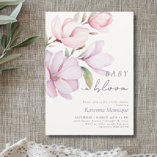 Convite Preppy Magnólia Limpo Bebê em Flor Baby Shower